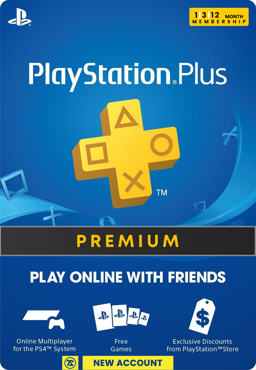 Playstation Plus - Premium/Deluxe Subscription (New Account) GLOBAL - 72  Digital